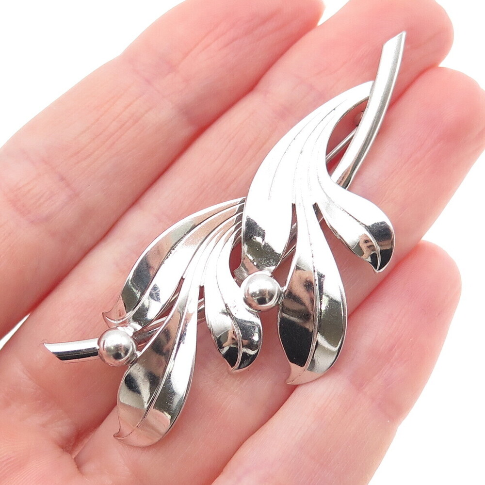 FORSTNER 925 Sterling Silver Vintage Modernist Floral Pin Brooch